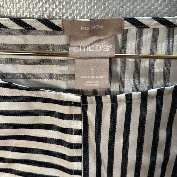 Chico’s Mixed Stripe Pullover Top Size 1 / Small Medium - Picture 6 of 10